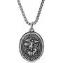Steve Madden Oxidized Stainless Steel Saint Michael Coin Necklace for Men 26 Inch Box Chain Steve Madden Oxidized Stainless Steel Saint Michael Coin Necklace for Men 26 Inch Box Chain