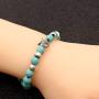 Teacher Gift,8mm Natural Turquoise Owl Braided Rope Bracelet For Women Bohemian Jewelry Gift