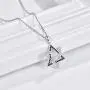 KINGWHYTE Star of David Necklace for Men Women 925 Sterling Silver Black White Cubic Zircoina Pendant Magen David Israel Jewelry 18+2''