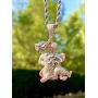 Shop-iGold Custom Pinky Men Women 925 Italy White Gold Finish Iced Silver Charm Ice Out Pendant Stainless Steel Real 3 mm Rope Chain, Mans Jewelry, Iced Pendant, Rope Necklace 16''- 24''