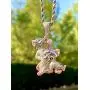 Shop-iGold Custom Pinky Men Women 925 Italy White Gold Finish Iced Silver Charm Ice Out Pendant Stainless Steel Real 3 mm Rope Chain, Mans Jewelry, Iced Pendant, Rope Necklace 16''- 24''
