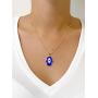 Mava Art Gold Plated Blue Enamel Hamsa Hand Necklace for Women 18K Plated Chain Evil Eye Jewelry