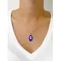 Mava Art Gold Plated Blue Enamel Hamsa Hand Necklace for Women 18K Plated Chain Evil Eye Jewelry