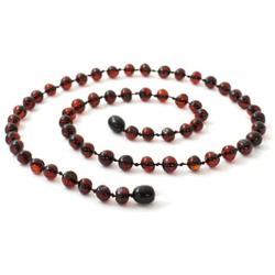 TipTopEco Baltic Amber Necklace for Adults (Women and Men) - 17.5 Inches Long - Polished Beads