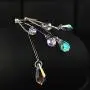 SBLING Platinum-Plated Color Change Multi-Teardrop Earrings Made with Aurora Borealis Swarovski Crystals SBLING Platinum-Plated Color Change Multi-Teardrop Earrings Made with Aurora Borealis Swarovski Crystals