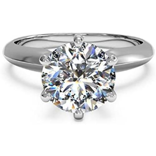 espere 3 Ct CZ Solitaire Engagement Ring Sterling Silver White Gold Plated