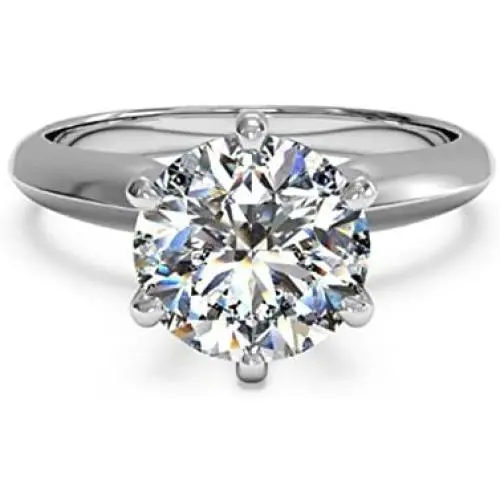 espere 3 Ct CZ Solitaire Engagement Ring Sterling Silver White Gold Plated