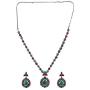 Efulgenz Boho Vintage Antique Ethnic Gypsy Indian Oxidized Silver Crystal Cubic Zirconia Bridal Necklace Earrings Jewelry Set