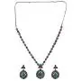 Efulgenz Boho Vintage Antique Ethnic Gypsy Indian Oxidized Silver Crystal Cubic Zirconia Bridal Necklace Earrings Jewelry Set