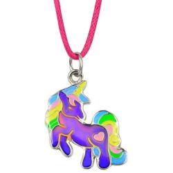 Fun Jewels Fairy Tale Cute Unicorn Pendant Color Change Mood Necklace Gift For Girls