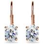 Sterling Silver 7x5mm Oval Solitaire Dainty Leverback Earrings Made with Swarovski Zirconia