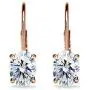Sterling Silver 7x5mm Oval Solitaire Dainty Leverback Earrings Made with Swarovski Zirconia