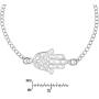 Delicate Hamsa Hand .925 Sterling Silver Link Bracelet