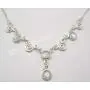 SilverStarJewel 925 Solid Silver Cab Rainbow Moonstone Necklace 17.7'' Ladies Engagament SilverStarJewel 925 Solid Silver Cab Rainbow Moonstone Necklace 17.7'' Ladies Engagament