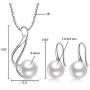 OneSight Sterling Silver Freshwater Cultured Pearl Jewelry Necklace Earrings Set for Women (White Pearl Or Black Pearl)