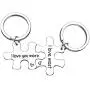 AMOR SPES 2pcs Couples Key Chain Set I Love You More I Love You Most Stainless Steel