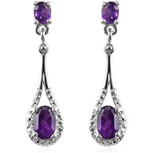 Shop LC Stylish Drop Dangle Earrings Oval Amethyst Fashion Costume Prom Purple Jewelry for Women Mothers Day Gifts Costume Prom Purple Jewelry Cttw 1 Shop LC Stylish Drop Dangle Earrings Oval Amethyst Fashion Costume Prom Purple Jewelry for Women Mothers Day Gifts Costume Prom Purple Jewelry Cttw 1