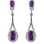 Shop LC Stylish Drop Dangle Earrings Oval Amethyst Fashion Costume Prom Purple Jewelry for Women Mothers Day Gifts Costume Prom Purple Jewelry Cttw 1