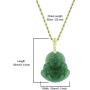 Happy Laughing Buddha Dark Green Jade Pendant Necklace Rope Chain Genuine Certified Grade A Jadeite Jade Hand Crafted, Religious Green Jade Necklace, 14k Gold Finish Laughing Buddha Jade Green Necklace, Green Jade Medallion, Mens Jewelry, Buddha Chain, Ja