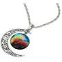 Adorit Mystical Galaxy & Crescent Moon Cosmic Colorful Pendant Necklace, Blue Glass, 17.5 Chain, Great Gift for Holidays, Birthdays, Special Days Adorit Mystical Galaxy & Crescent Moon Cosmic Colorful Pendant Necklace, Blue Glass, 17.5 Chain, Great Gift for Holidays, Birthdays, Special Days