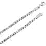 The Bling Factory 4mm High-Polished Stainless Steel Square Box Chain Necklace