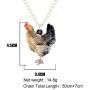 NEWEI Acrylic Unique Chicken Hen Rooster Necklace Chain Pendant Choker Fashion Farm Animal Pet Jewelry for Women Gift Charm