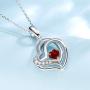 Birthstone Necklaces for Women Sterling Silver Birthstone Cubic Zirconia CZ Heart Pendant Necklace Fashion Jewelry Anniversary Birthday Gifts for Girls Her Mom Wife Daughter Yourself, 16+2 Inches