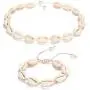 KARIDUN Bohemian Hawaiian Beach Seashell Choker Necklaces and Bracelets for Women Adjustable Conch Anklet Turtle Bracelet Turquoise Necklace and Bracelet Set