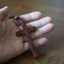 Natural Sandalwood Cross Pendant Necklace for Men Women Boys Girls Gift Wood Wooden Casual Sweater Chain Car Rearview Mirror Pendant