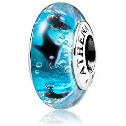 ATHENAIE Murano Glass 925 Sterling Silver Ocean Secret Charms Beads fit European Bracelets