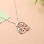 CBrands Sterling Silver Love Heart Engraved Girl Kiss Dog Pendat Necklace Jewelry Gifts for Women Her Girlfriends Wife (Rose Gold)