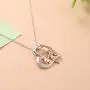 CBrands Sterling Silver Love Heart Engraved Girl Kiss Dog Pendat Necklace Jewelry Gifts for Women Her Girlfriends Wife (Rose Gold)
