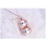 Personality Pearl Rhinestone Peanut Pendant Necklace For Women Girls Valentines Day Gifts