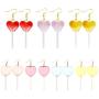 Funny Heart Lollipop Drop Dangle Earrings Set Ball Candy Multicolor Resin Cartoon for Women Girl Exaggerated Friendship BFF Food Jewelry