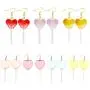 Funny Heart Lollipop Drop Dangle Earrings Set Ball Candy Multicolor Resin Cartoon for Women Girl Exaggerated Friendship BFF Food Jewelry Funny Heart Lollipop Drop Dangle Earrings Set Ball Candy Multicolor Resin Cartoon for Women Girl Exaggerated Friendship BFF Food Jewelry