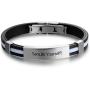 Personalized Engraved Stainless Steel Rubber Bracelet for Men Women Kids DIY Custom Name Date ID Bracelet
