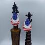 July 4th Earrings for Women - Independence Day Jewelry - Patriotic Earrings - American Flag Patriotic Jewelry - Red, White and Blue - Stripes & Stars - Sequence Earrings for Women