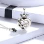 Puppy Sterling Silver Urn Memorial Necklaces for Dog Ashes Forever Together Paw Print Cremation Labrador Retriever Memorial Urns Keepsake Pendant Necklace Jewelry Gifts