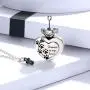 Puppy Sterling Silver Urn Memorial Necklaces for Dog Ashes Forever Together Paw Print Cremation Labrador Retriever Memorial Urns Keepsake Pendant Necklace Jewelry Gifts