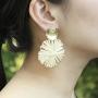 Boho Raffia Earrings Statement Flower Earrings Drop Dangle Bohemian Earrings