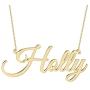 Joelle Jewelry Design Sterling Silver Name Necklace Personalized, 15 Fonts Style to Choose, Custom Made Womens Name Script Plate Pendant for Her