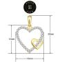 SOLIDGOLD - 14K Yellow Gold Crystal Clear CZ Double Heart Pendant and an Adjustable Necklace Chain