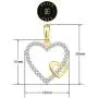 SOLIDGOLD - 14K Yellow Gold Crystal Clear CZ Double Heart Pendant and an Adjustable Necklace Chain SOLIDGOLD - 14K Yellow Gold Crystal Clear CZ Double Heart Pendant and an Adjustable Necklace Chain