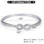 Women Bangle Bracelets Cubic Zirconia Infinity Symbol Everlasting Silver Bracelets for Women Fashion Alloy Plated Jewelry Women Gift Birthday Gift for Mom Women Wife Girls Her