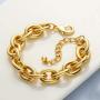 Gold Bracelets for Women - Lane Woods 14k Gold Plated Chunky Thick Large Link Chain Bracelet
