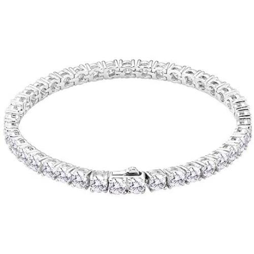 KRKC&CO Tennis Bracelet, 14k Gold Iced Out Tennis Bracelet, Prong Setting 5A Cubic Zirconia Stones, Urban Street-wear Hip Hop Jewelry for Tennis Bracelets for Women&Men 3mm 4mm 5mm
