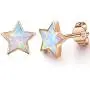 Rose Gold Star Earrings for Girls, Hypoallergenic Fire Opal Stud Earrings For Women ARSKRO S925 Sterling Sliver Little Small Tiny Cute Earring Jewelry Gifts for Sensitive Ears Toddlers Kids