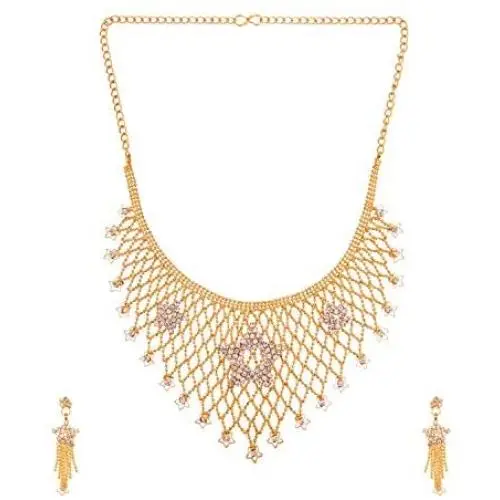 Efulgenz Indian Style Bollywood Fashion Wedding Bridal Choker Collar Necklace Dangle Drop Earrings Jewelry Set Efulgenz Indian Style Bollywood Fashion Wedding Bridal Choker Collar Necklace Dangle Drop Earrings Jewelry Set