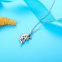 KesaPlan 14K Rose Gold Flower Dolphin Pendant Necklace for Women Dolphin Pendant Necklace Crystals from Swarovski, Valentines day Anniversary Jewelry