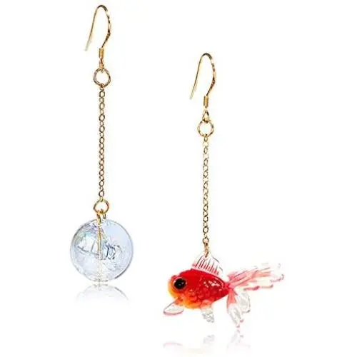 DAMLENG Funny Cute Acrylic Resin Simulation Fish in Bag Dangle Earrings Unique Asymmetry Lightweight Goldfish Dangle Drop Earrings Jewelry Gift for Girls Women DAMLENG Funny Cute Acrylic Resin Simulation Fish in Bag Dangle Earrings Unique Asymmetry Lightweight Goldfish Dangle Drop Earrings Jewelry Gift for Girls Women
